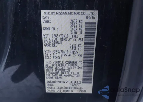 2016 Nissan Frontier Sv из США, поврежденный, VIN 1N6AD0FVXGN756912